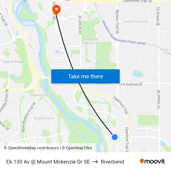 Eb 130 Av @ Mount Mckenzie Dr SE to Riverbend map