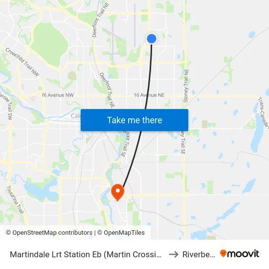 Martindale Lrt Station Eb (Martin Crossing Dr) to Riverbend map