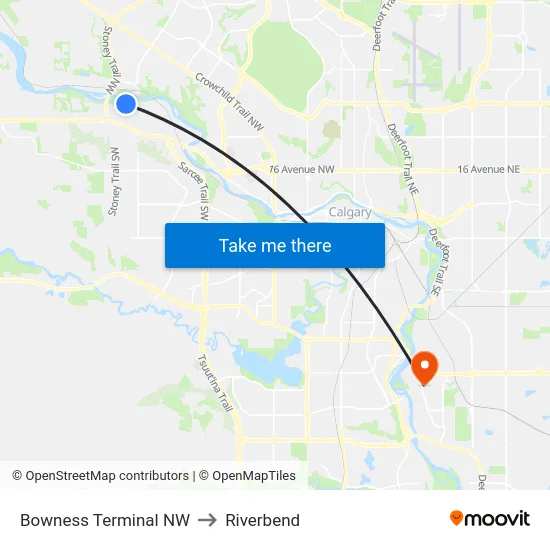 Bowness Terminal NW to Riverbend map