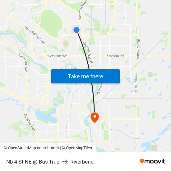 Nb 4 St NE @ Bus Trap to Riverbend map