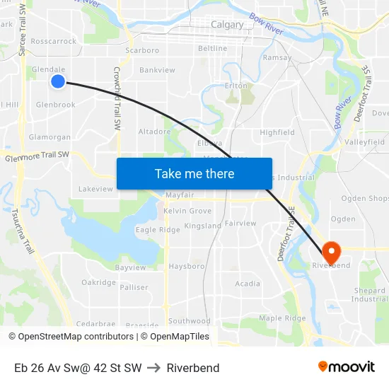 Eb 26 Av Sw@ 42 St SW to Riverbend map