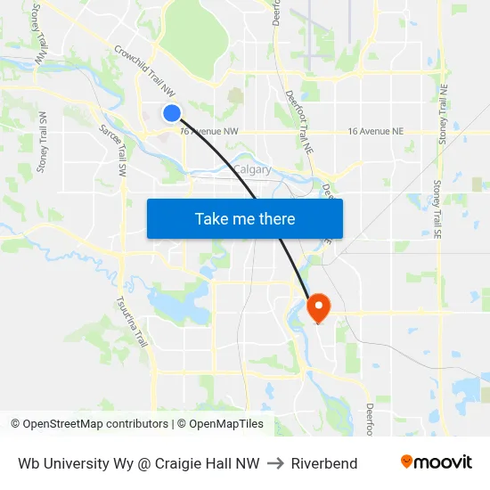 Wb University Wy @ Craigie Hall NW to Riverbend map