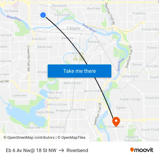 Eb 6 Av Nw@ 18 St NW to Riverbend map