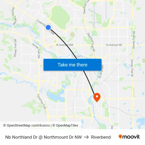 Nb Northland Dr @ Northmount Dr NW to Riverbend map
