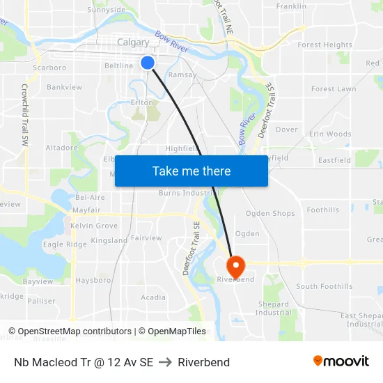 Nb Macleod Tr @ 12 Av SE to Riverbend map