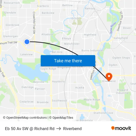 Eb 50 Av SW @ Richard Rd to Riverbend map