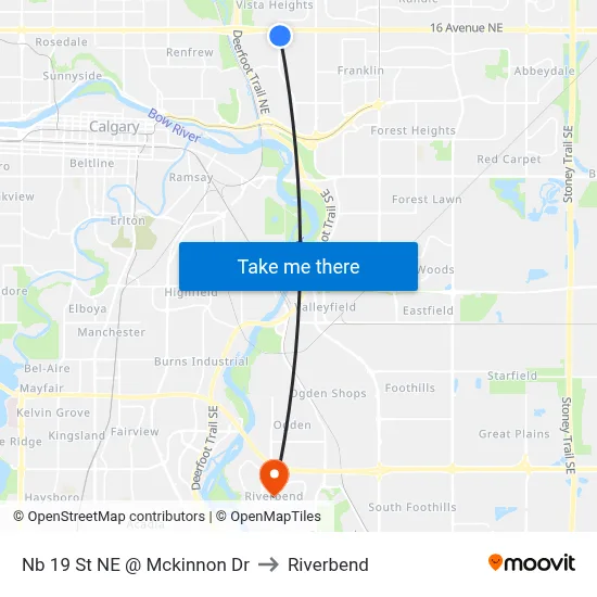 Nb 19 St NE @ Mckinnon Dr to Riverbend map