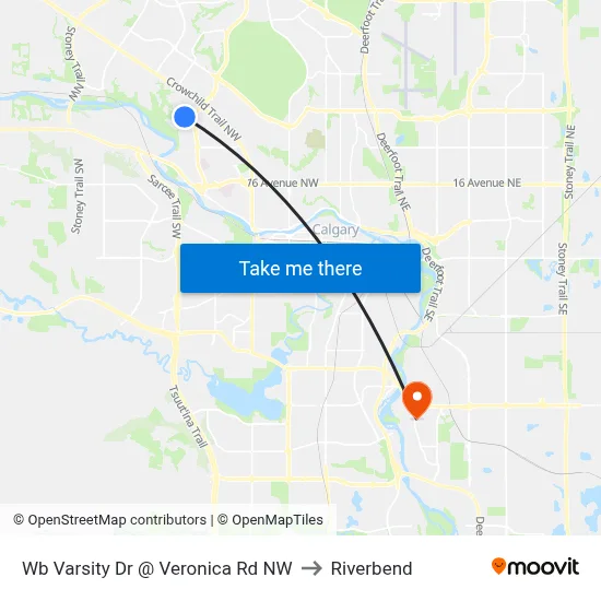 Wb Varsity Dr @ Veronica Rd NW to Riverbend map