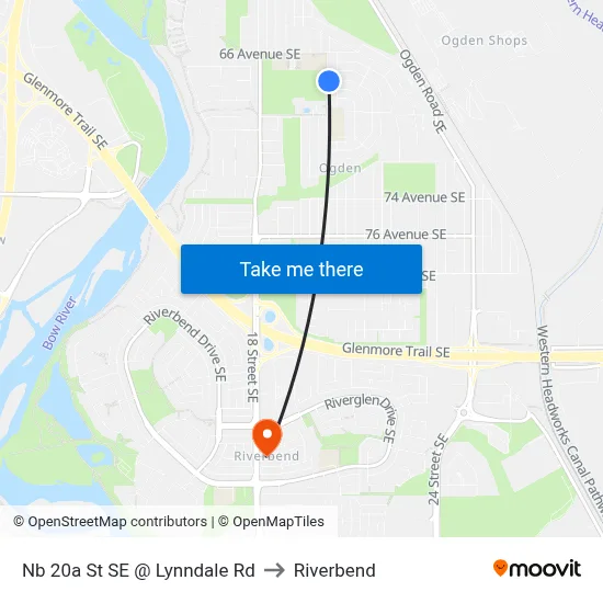 Nb 20a St SE @ Lynndale Rd to Riverbend map