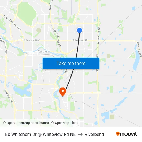 Eb Whitehorn Dr @ Whiteview Rd NE to Riverbend map
