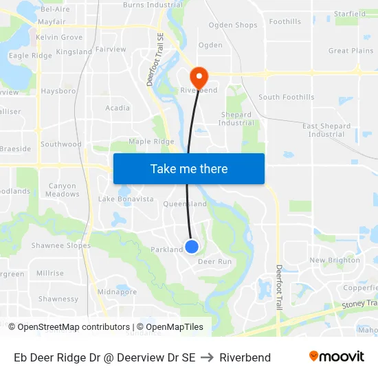Eb Deer Ridge Dr @ Deerview Dr SE to Riverbend map
