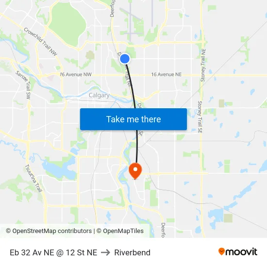 Eb 32 Av NE @ 12 St NE to Riverbend map