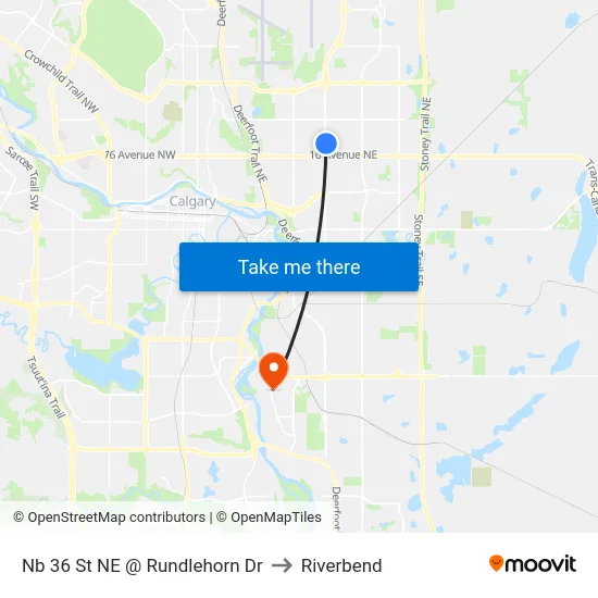 Nb 36 St NE @ Rundlehorn Dr to Riverbend map