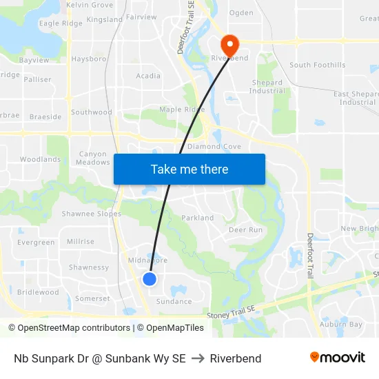 Nb Sunpark Dr @ Sunbank Wy SE to Riverbend map