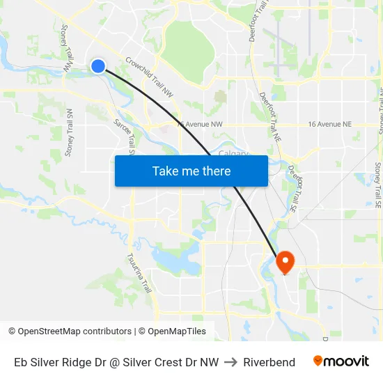Eb Silver Ridge Dr @ Silver Crest Dr NW to Riverbend map