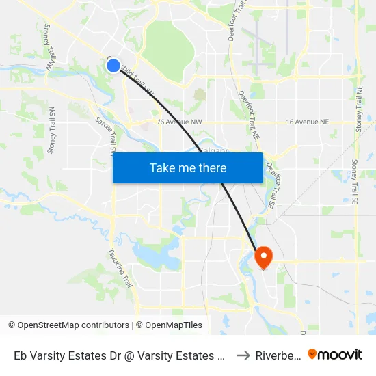Eb Varsity Estates Dr @ Varsity Estates Rd NW to Riverbend map