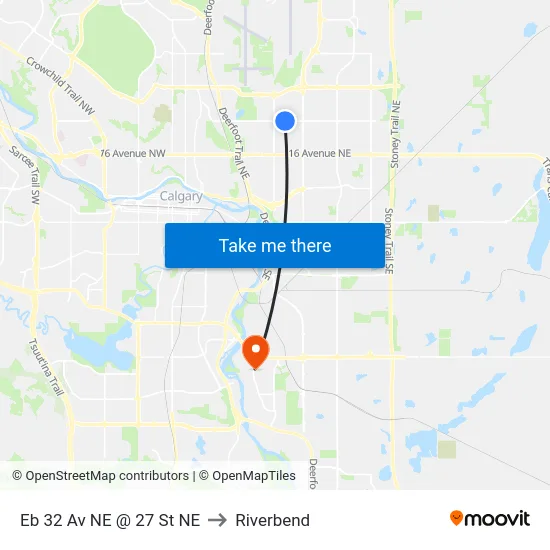 Eb 32 Av NE @ 27 St NE to Riverbend map