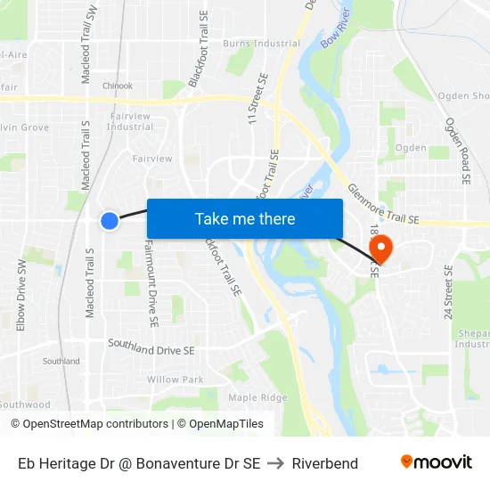 Eb Heritage Dr @ Bonaventure Dr SE to Riverbend map