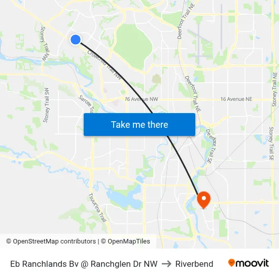 Eb Ranchlands Bv @  Ranchglen Dr NW to Riverbend map