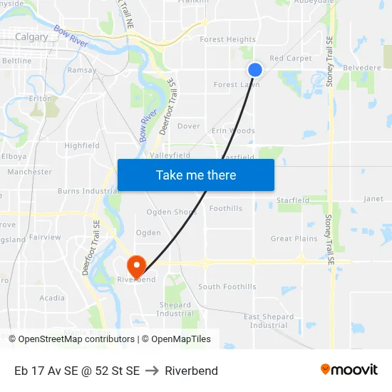 Eb 17 Av SE @ 52 St SE to Riverbend map