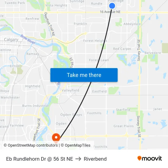 Eb Rundlehorn Dr @ 56 St NE to Riverbend map