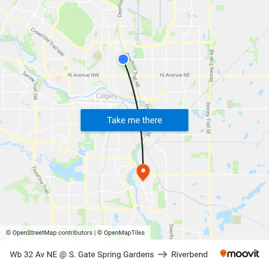 Wb 32 Av NE @ S. Gate Spring Gardens to Riverbend map