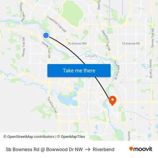 Sb Bowness Rd @ Bowwood Dr NW to Riverbend map