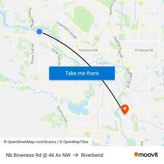 Nb Bowness Rd @ 46 Av NW to Riverbend map