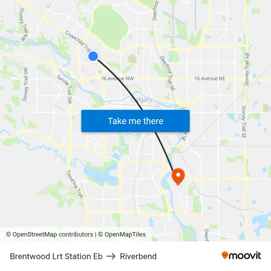 Brentwood Lrt Station Eb to Riverbend map