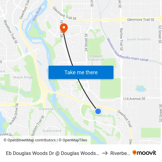 Eb Douglas Woods Dr @ Douglas Woods Mr SE to Riverbend map