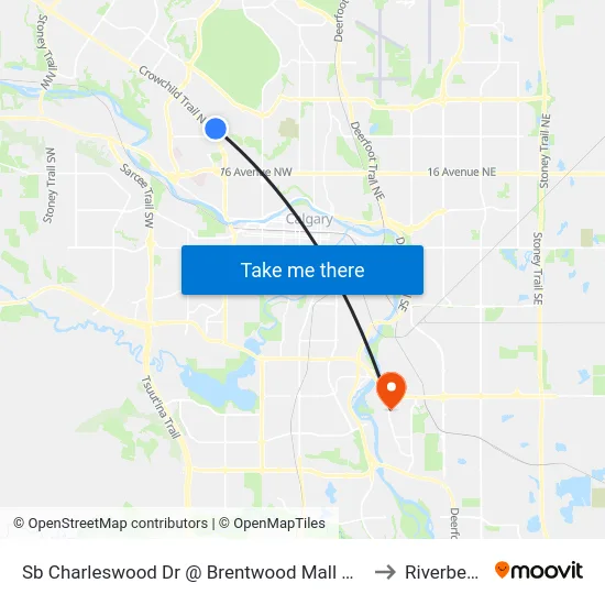 Sb Charleswood Dr @ Brentwood Mall NW to Riverbend map