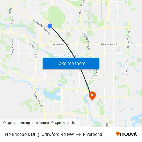 Nb Brisebois Dr @ Crawford Rd NW to Riverbend map