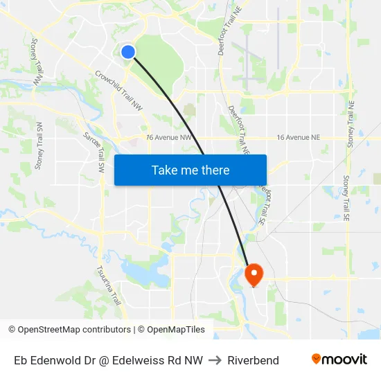 Eb Edenwold Dr @ Edelweiss Rd NW to Riverbend map