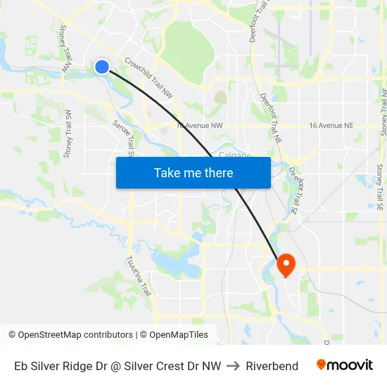Eb Silver Ridge Dr @ Silver Crest Dr NW to Riverbend map