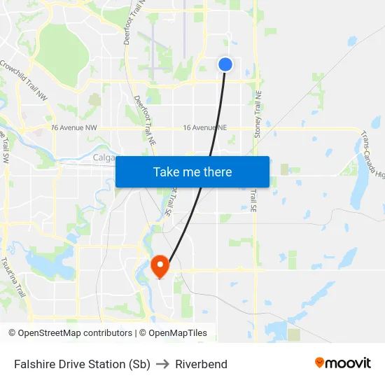Falshire Drive Station (Sb) to Riverbend map