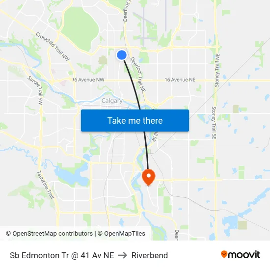 Sb Edmonton Tr @ 41 Av NE to Riverbend map