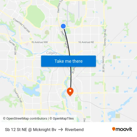Sb 12 St NE @ Mcknight Bv to Riverbend map