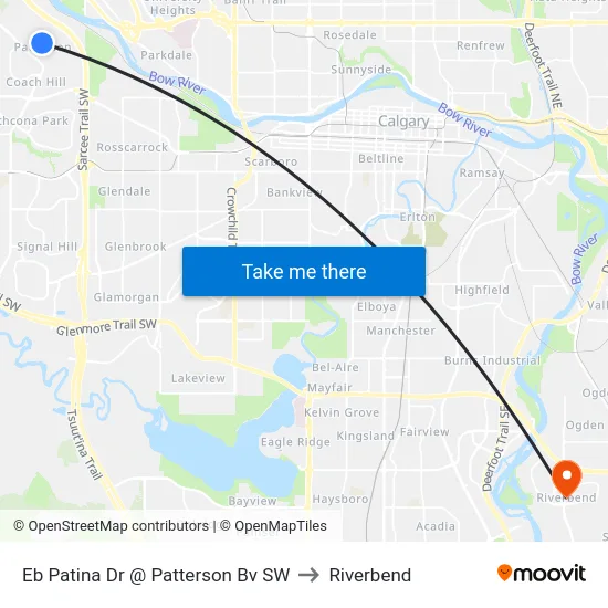 Eb Patina Dr @ Patterson Bv SW to Riverbend map