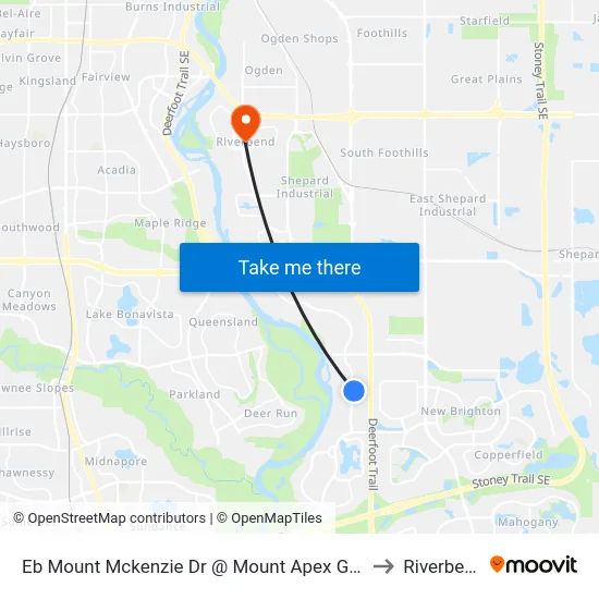 Eb Mount Mckenzie Dr @ Mount Apex Gr SE to Riverbend map