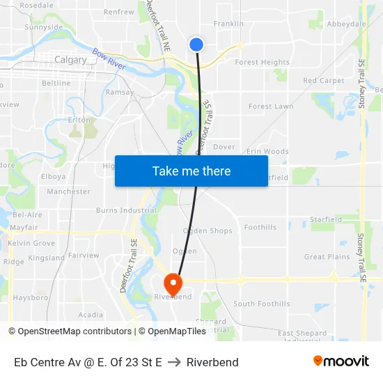 Eb Centre Av @  E. Of 23 St E to Riverbend map
