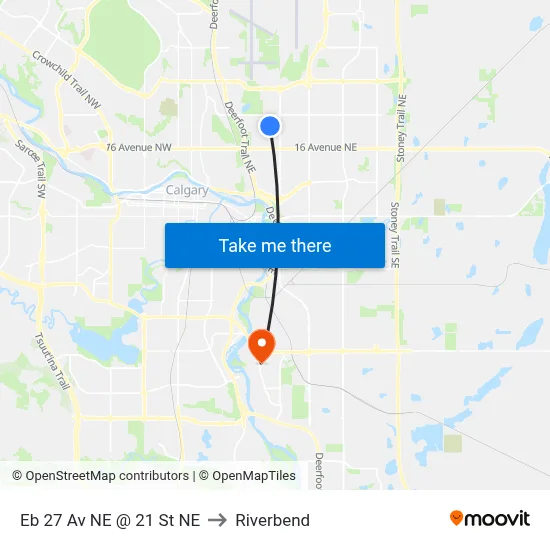 Eb 27 Av NE @ 21 St NE to Riverbend map
