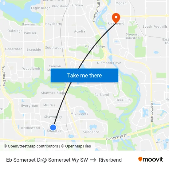 Eb Somerset Dr@ Somerset Wy SW to Riverbend map