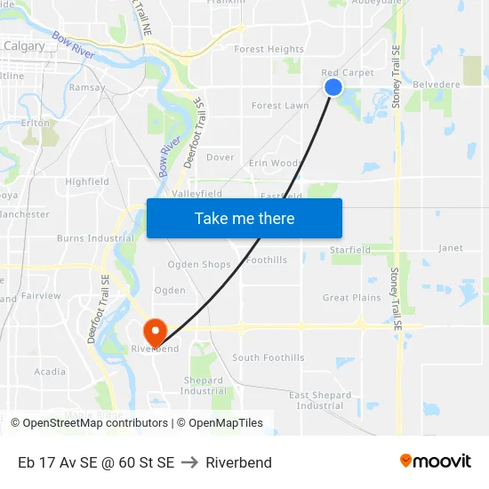 Eb 17 Av SE @ 60 St SE to Riverbend map