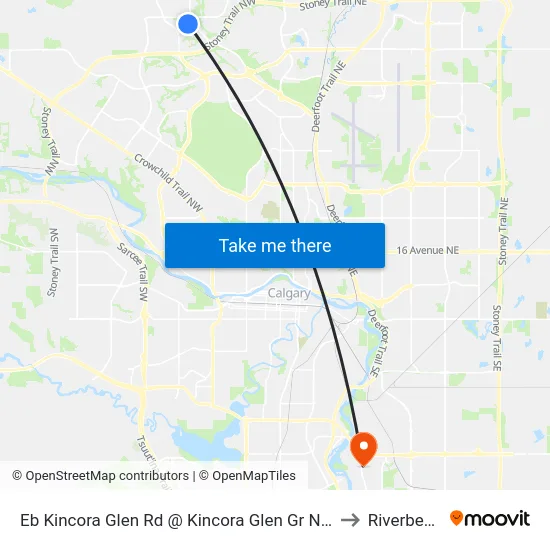 Eb Kincora Glen Rd @ Kincora Glen Gr NW to Riverbend map