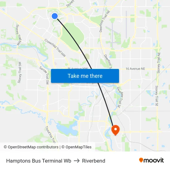 Hamptons Bus Terminal Wb to Riverbend map