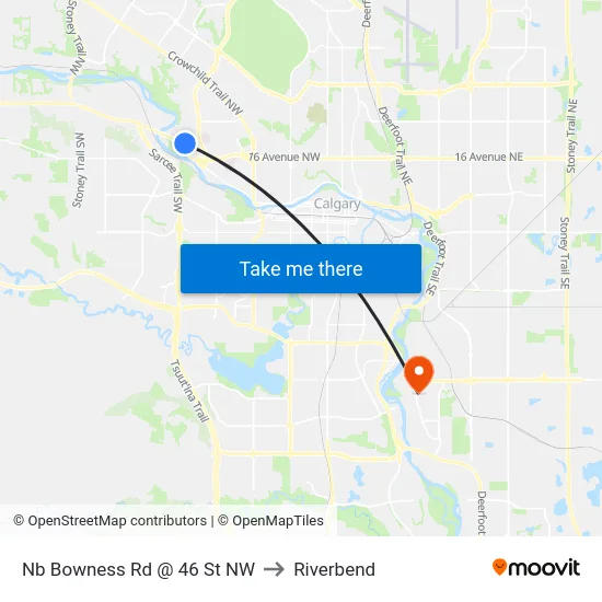 Nb Bowness Rd @ 46 St NW to Riverbend map