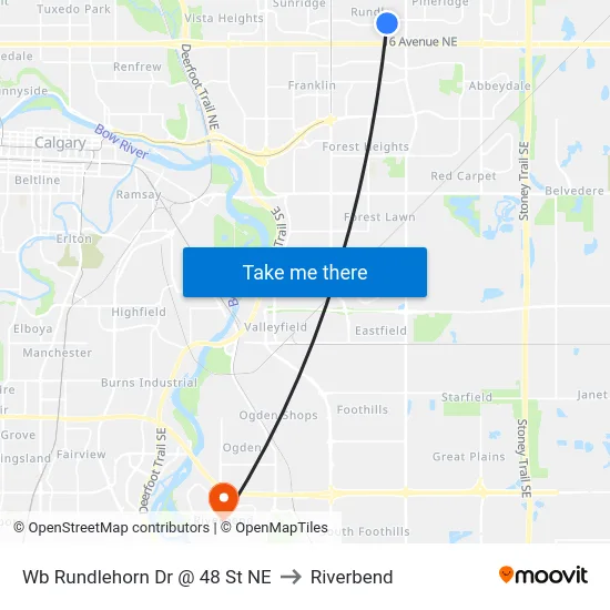 Wb Rundlehorn Dr @ 48 St NE to Riverbend map