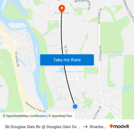 Sb Douglas Glen Bv @ Douglas Glen Gv SE to Riverbend map