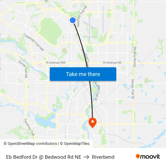 Eb Bedford Dr @ Bedwood Rd NE to Riverbend map
