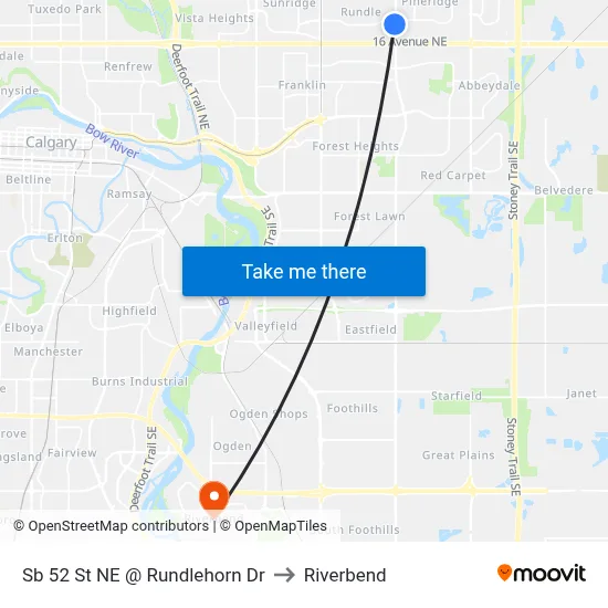 Sb 52 St NE @ Rundlehorn Dr to Riverbend map